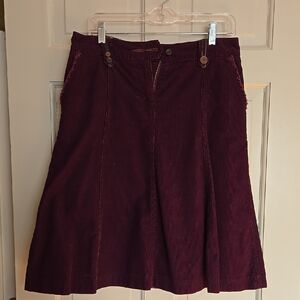 Boden Burgundy A-Line Skirt, Casual Knee-length